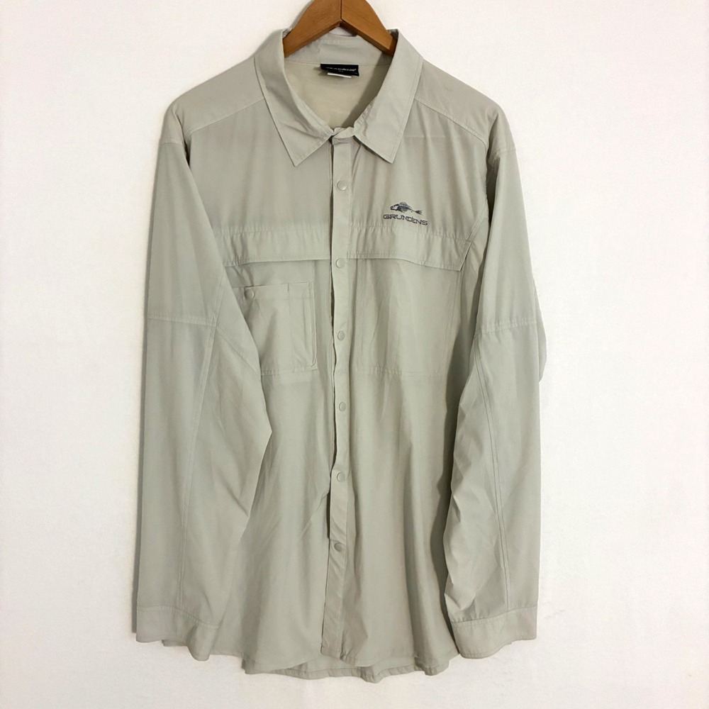 Grundens Hook Setter Fishing Shirt Mens 2XL Snap Long Sleeve Vented Gorpcore